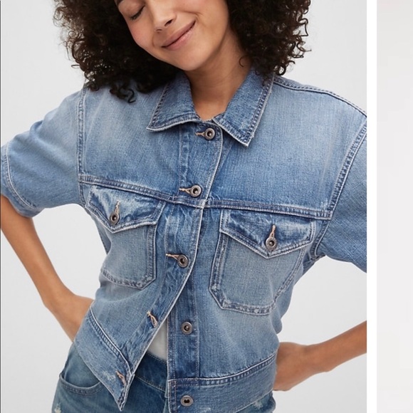 Gap Premium Denim Short Sleeve Jacket 
